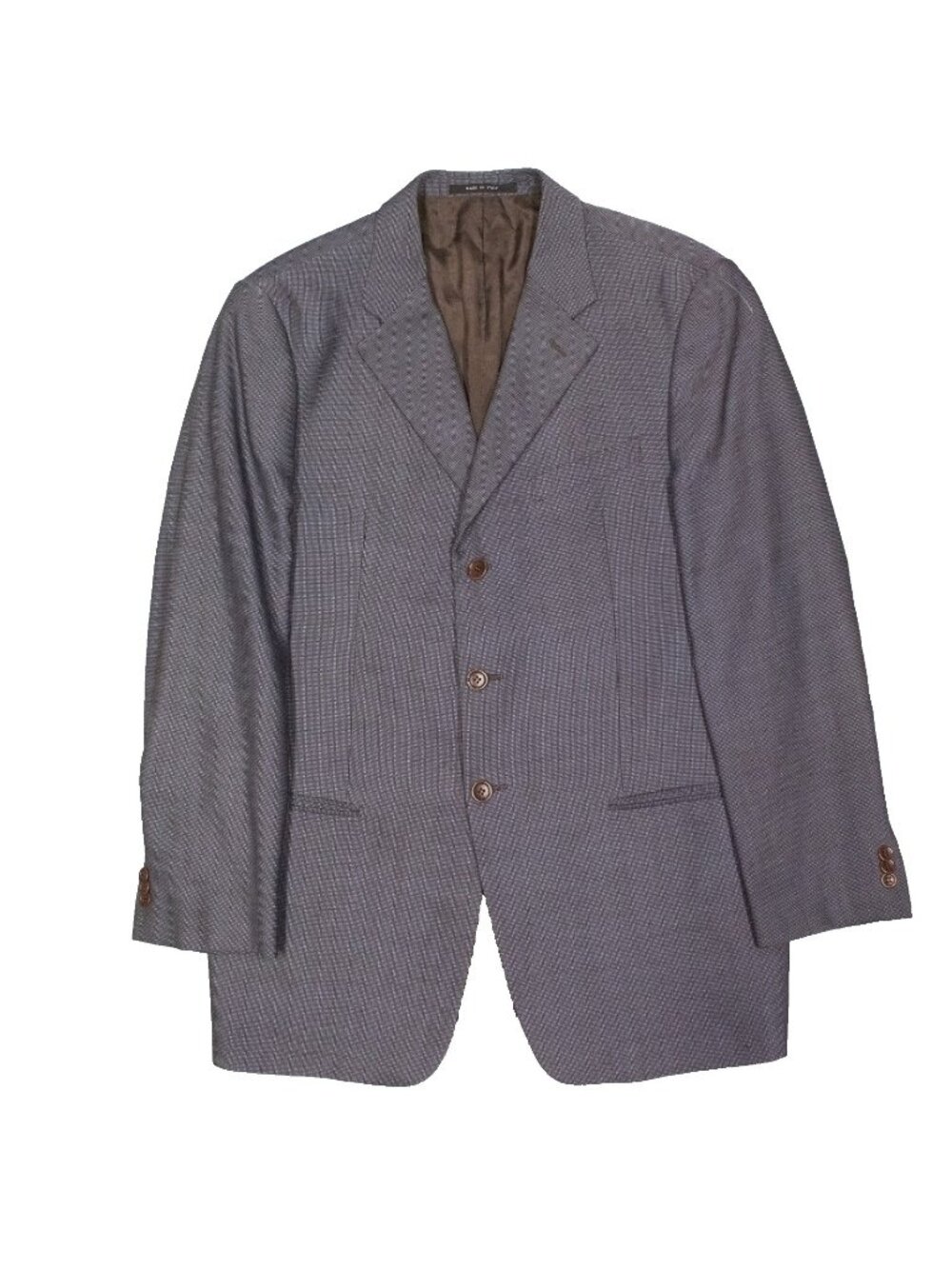 Vintage GIorgio Armani Wool Silk Blazer Blue Sport Coat Nailhead Italy 42R